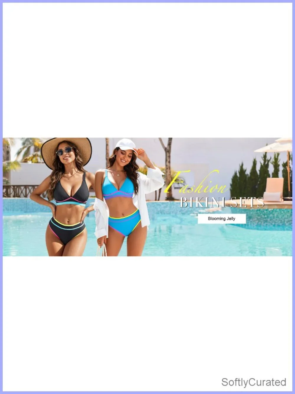 Women's Cheeky Bikini Set Crisscross Back Sporty Two Piece Swimsuit